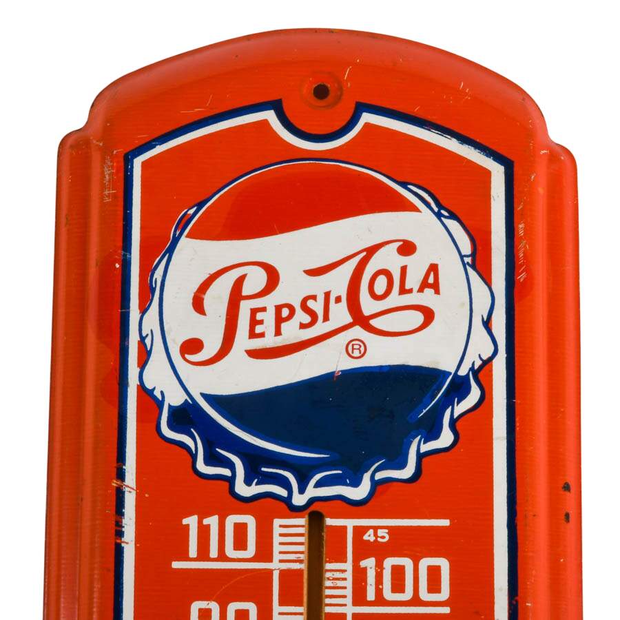 Vintage Pepsi-Cola Metal Advertising Thermometer Sign-2