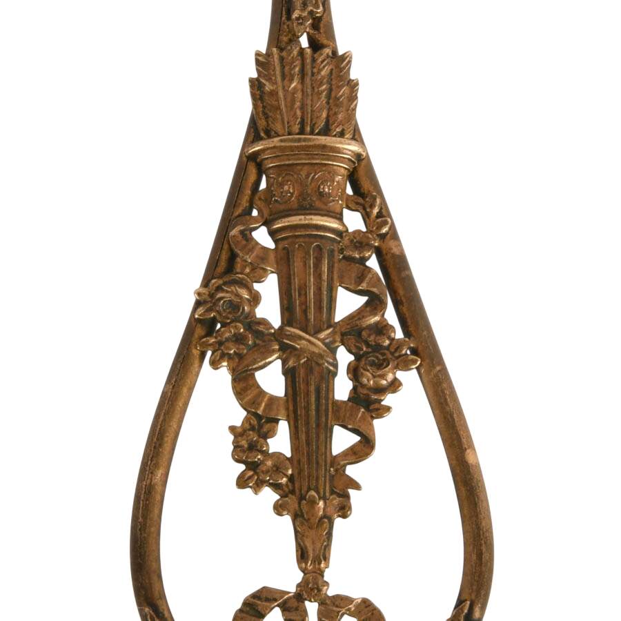 Antique French Empire-Style Doré Bronze Hand Mirror-4