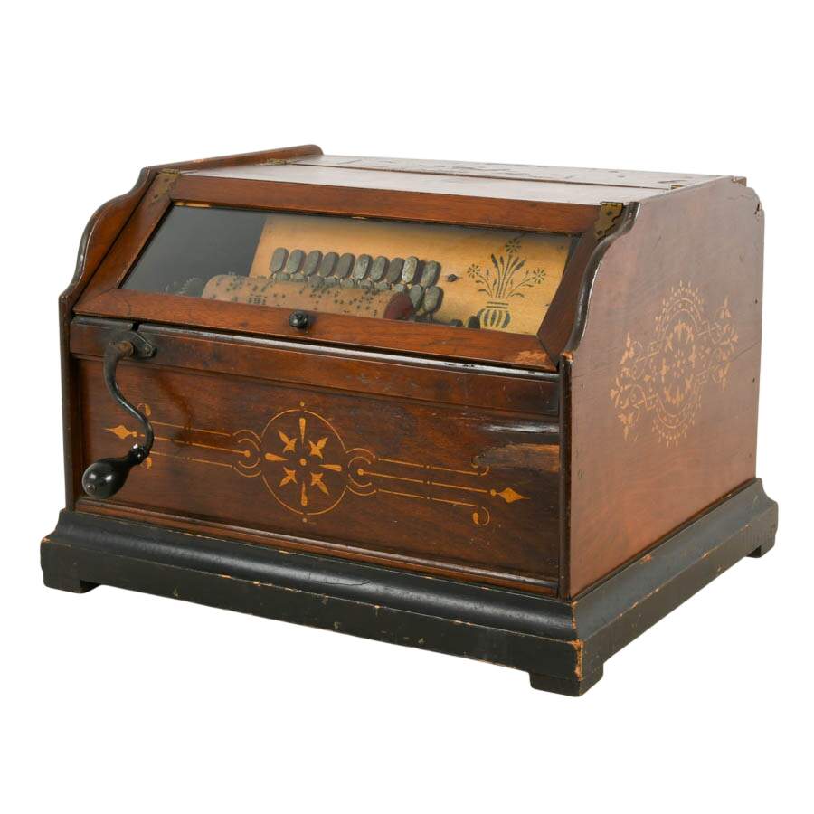 Antique Autophone Company Concert Roller Organ with 10 Rollers-3