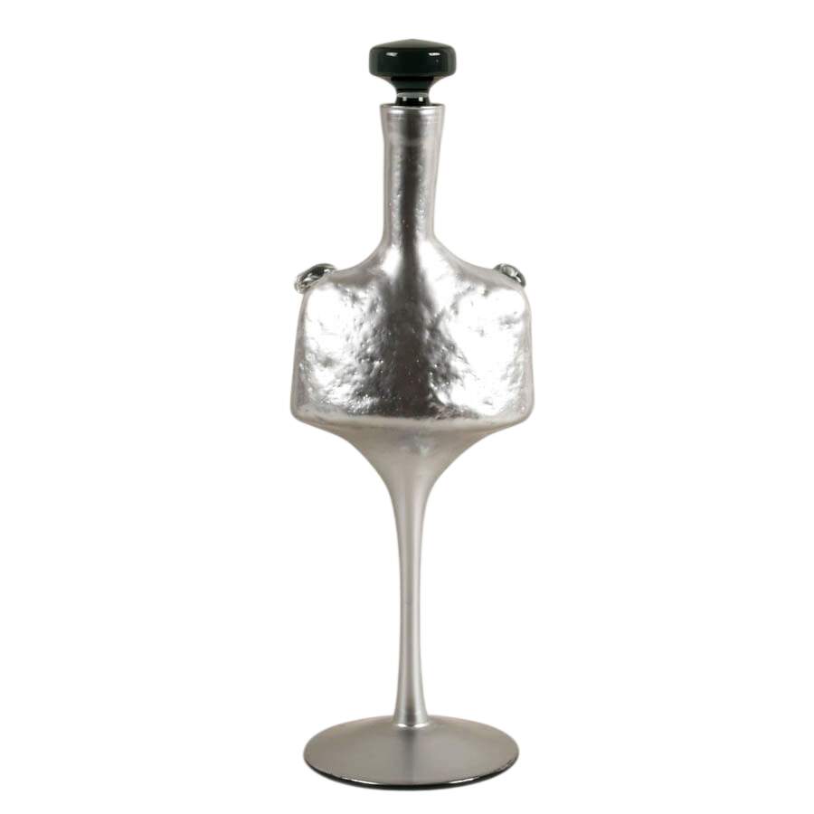 Signed Elena Graure Manta Silver Finish Perfume Bottle-3
