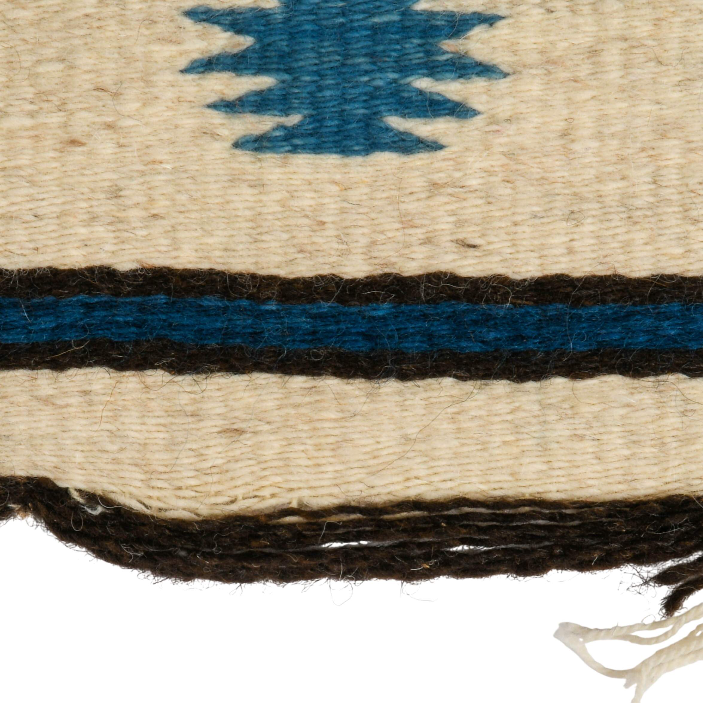 Hand-woven Navajo Blue and White Wool Star Rug-3