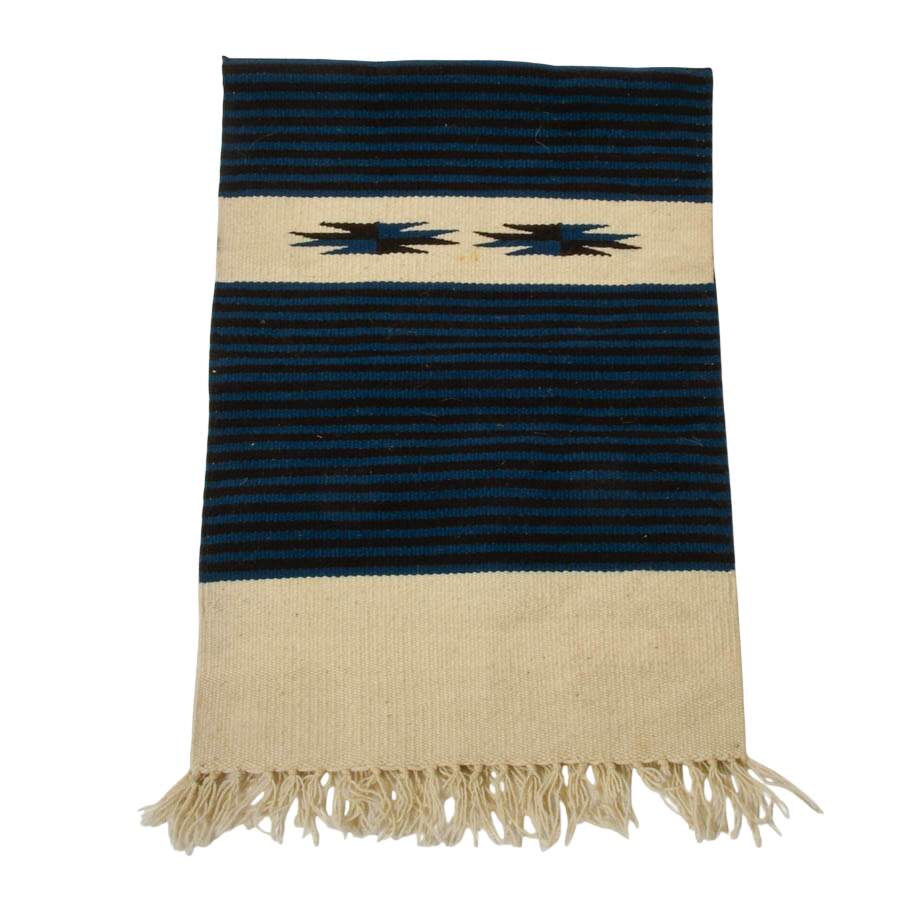 Handwoven Wool Chimayo Navajo Rug-3