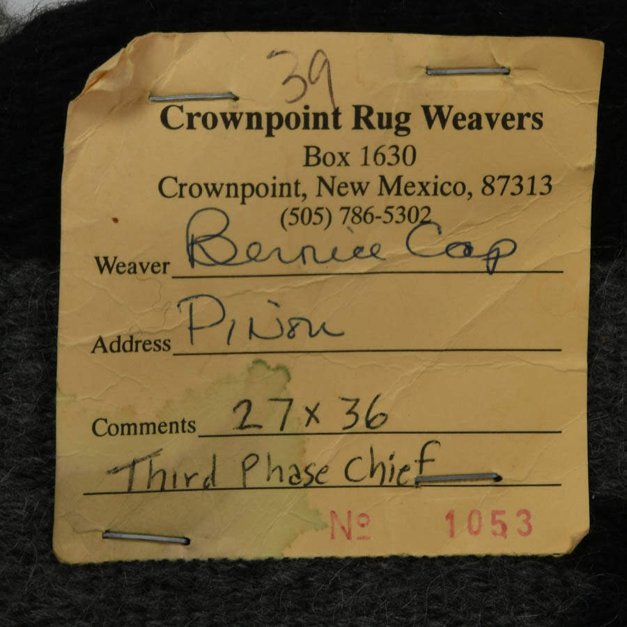Handwoven by Bernice Cap Wool Third Phase Chief Navajo Rug-5