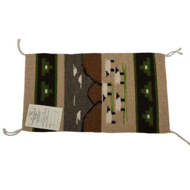 Handwoven by Ella Charly Cottonwood Wool Pictorial Landscape Navajo Rug-4