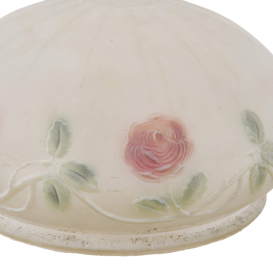 Frosted and Floral Inverted Glass Dome Ceiling Shade-2
