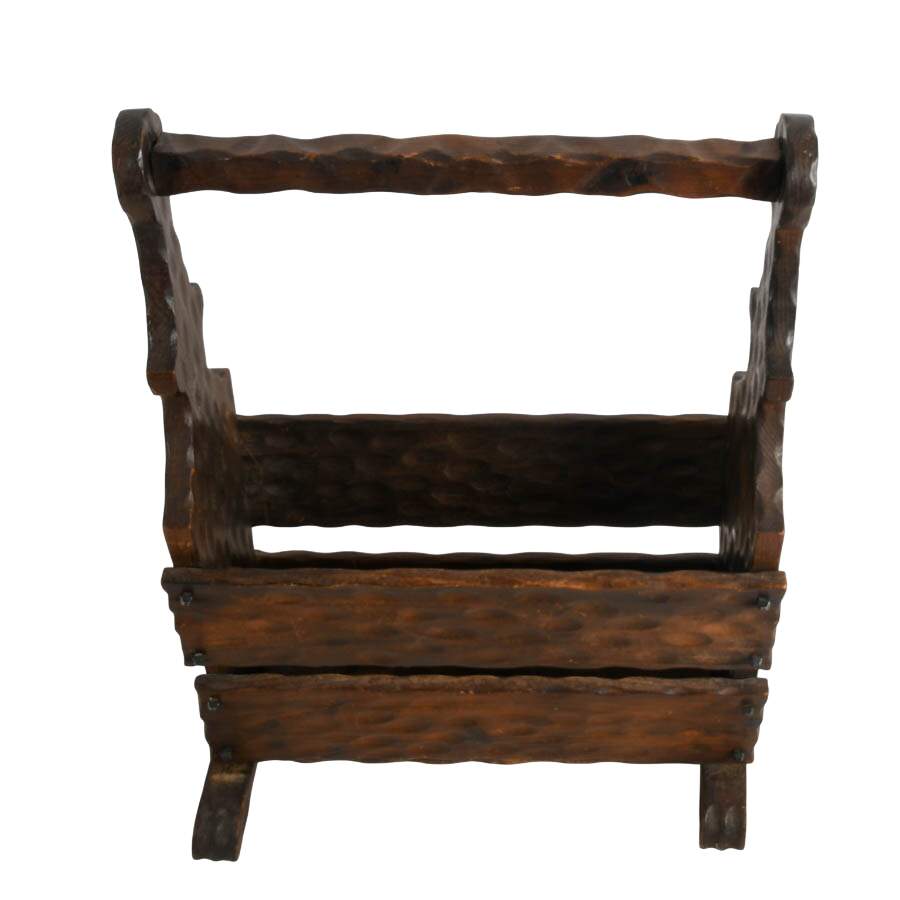 Antique Black Forest Wood Magazine Stand-2
