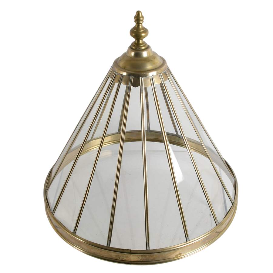 Mid-Century Modern Glass and Silver Metal Dome-4