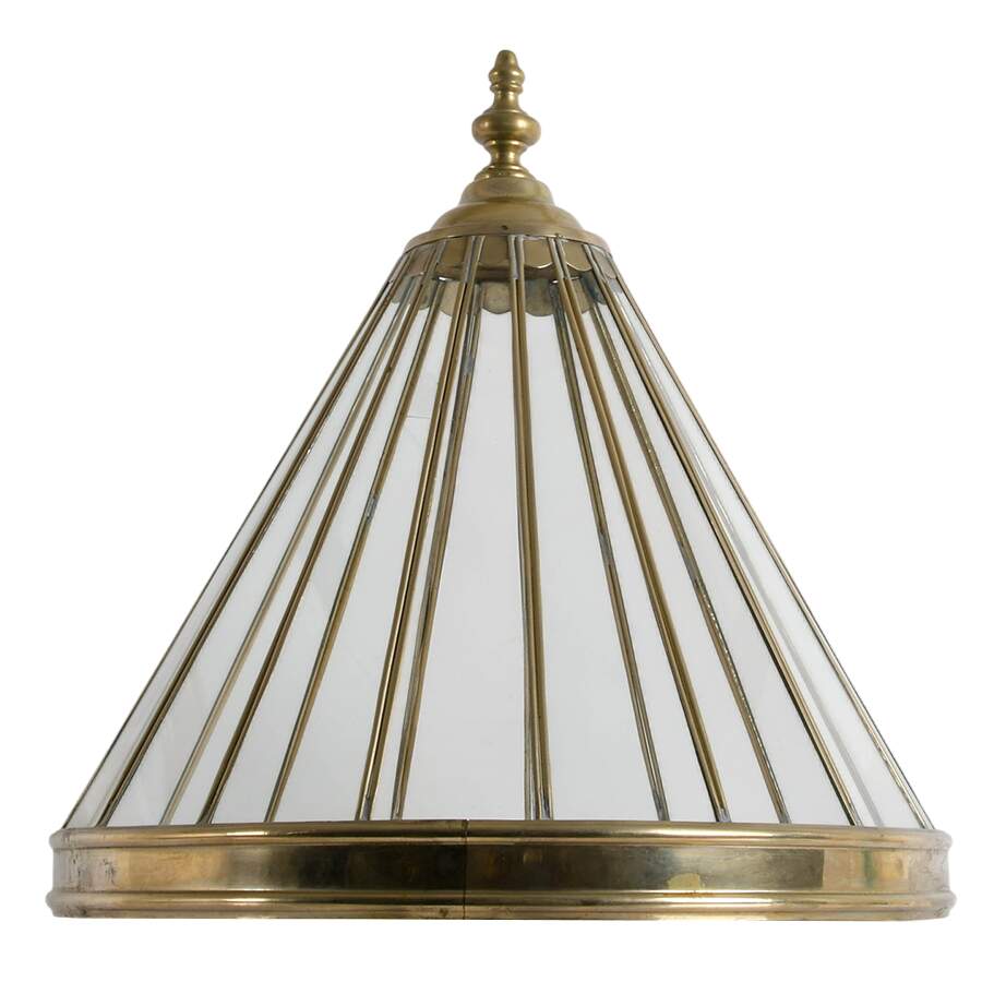 Mid-Century Modern Glass and Silver Metal Dome-3