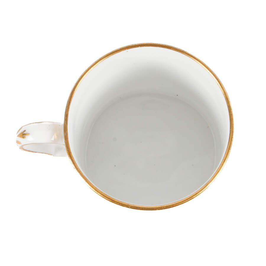 Antique Rare Spode Bat Print Coffee Cup with Swans-9