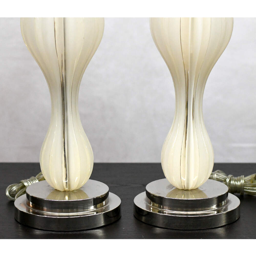 Modern Fluted Acrylic Table Lamps with Clear Finials-5