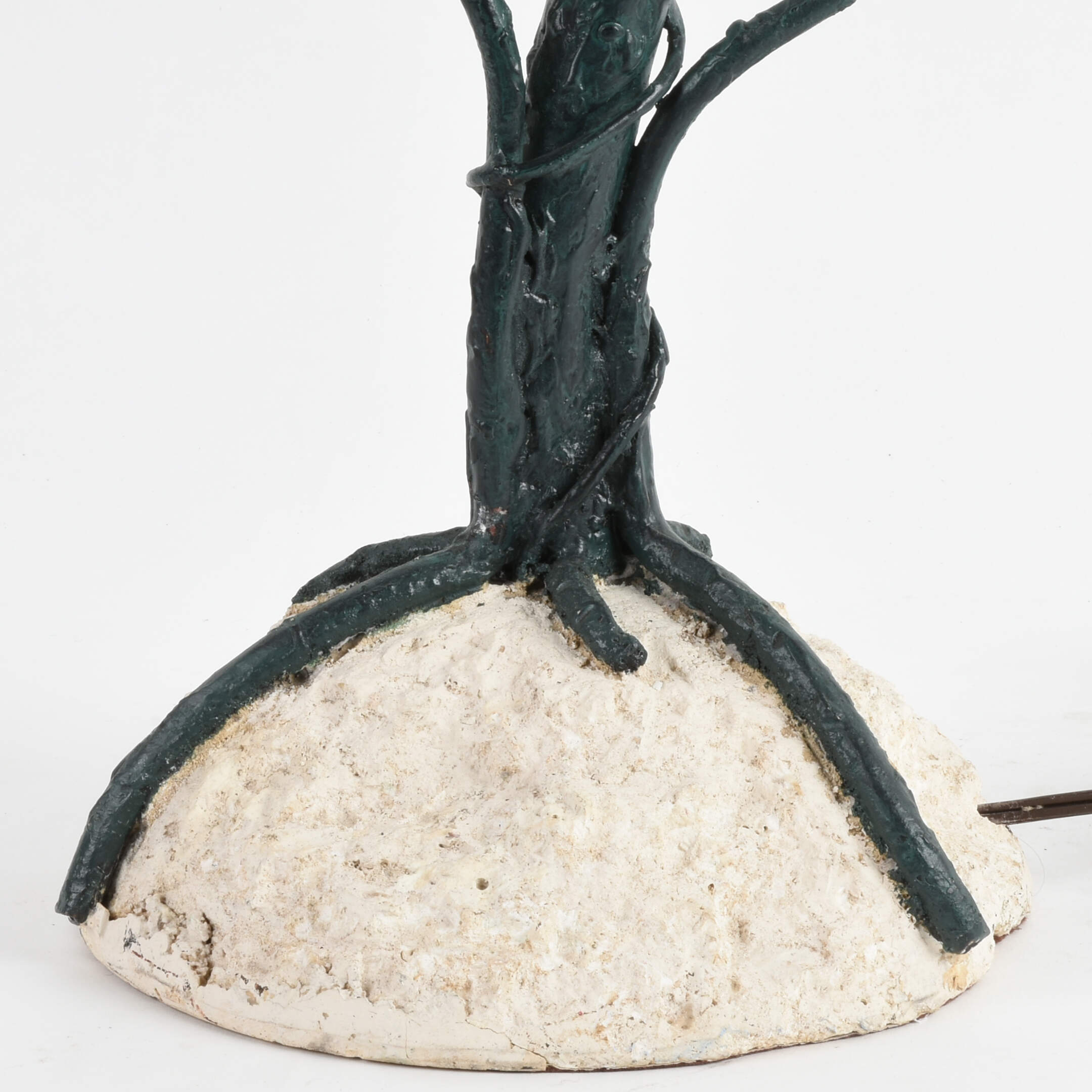 Pair of Concrete and Metal Branch Table Lamps with Matching Shades-10