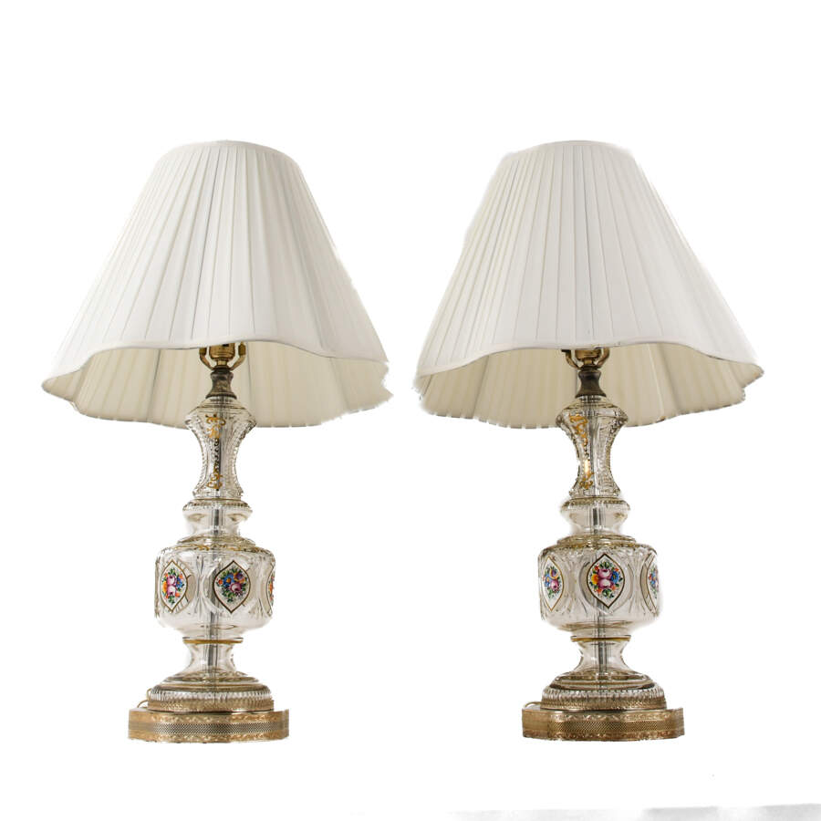 Pair of Italian Hand-Painted Table Lamps-3