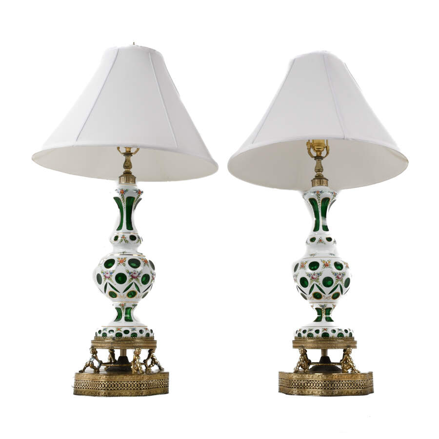 Matched Pair of Bohemian Cut-to-Clear Table Lamps-5