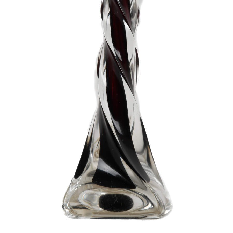 Mid-Century Modern Paul Kedelv for Flygsfors Twisted Swirl Glass Lamp-3