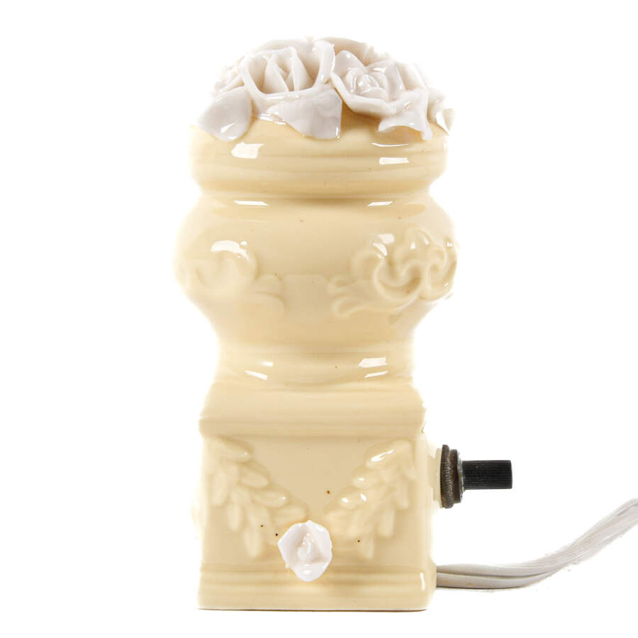 Mid-Century Modern Porcelain Floral Miniature Night Light-2