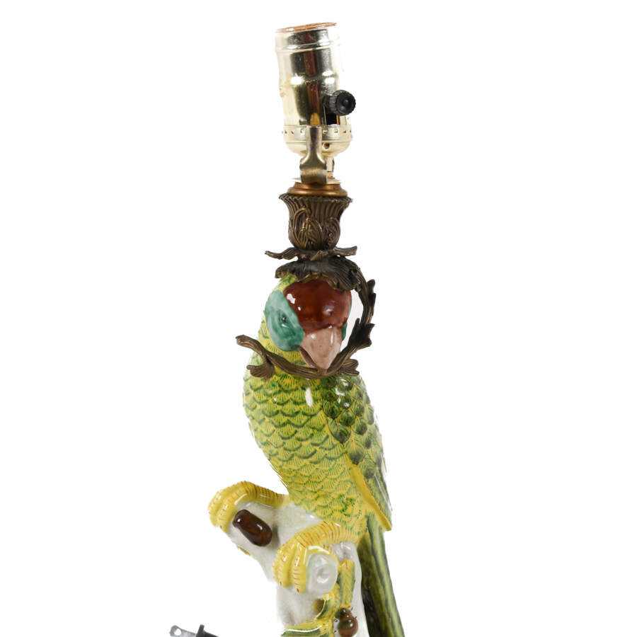 Ormolu Mounted Figural Parrot Lamp-3