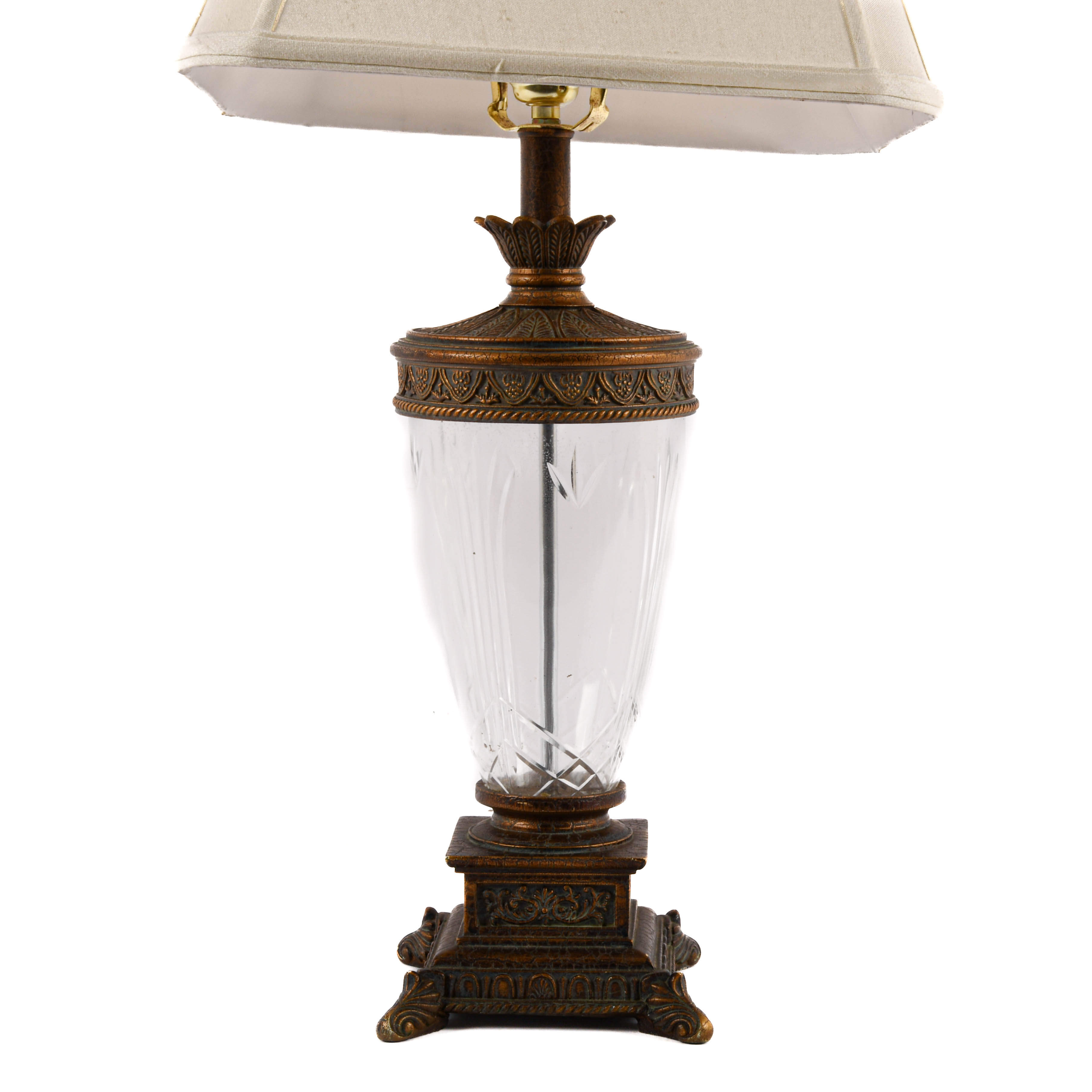 Decorative Crystal and Wood Table Lamp-2