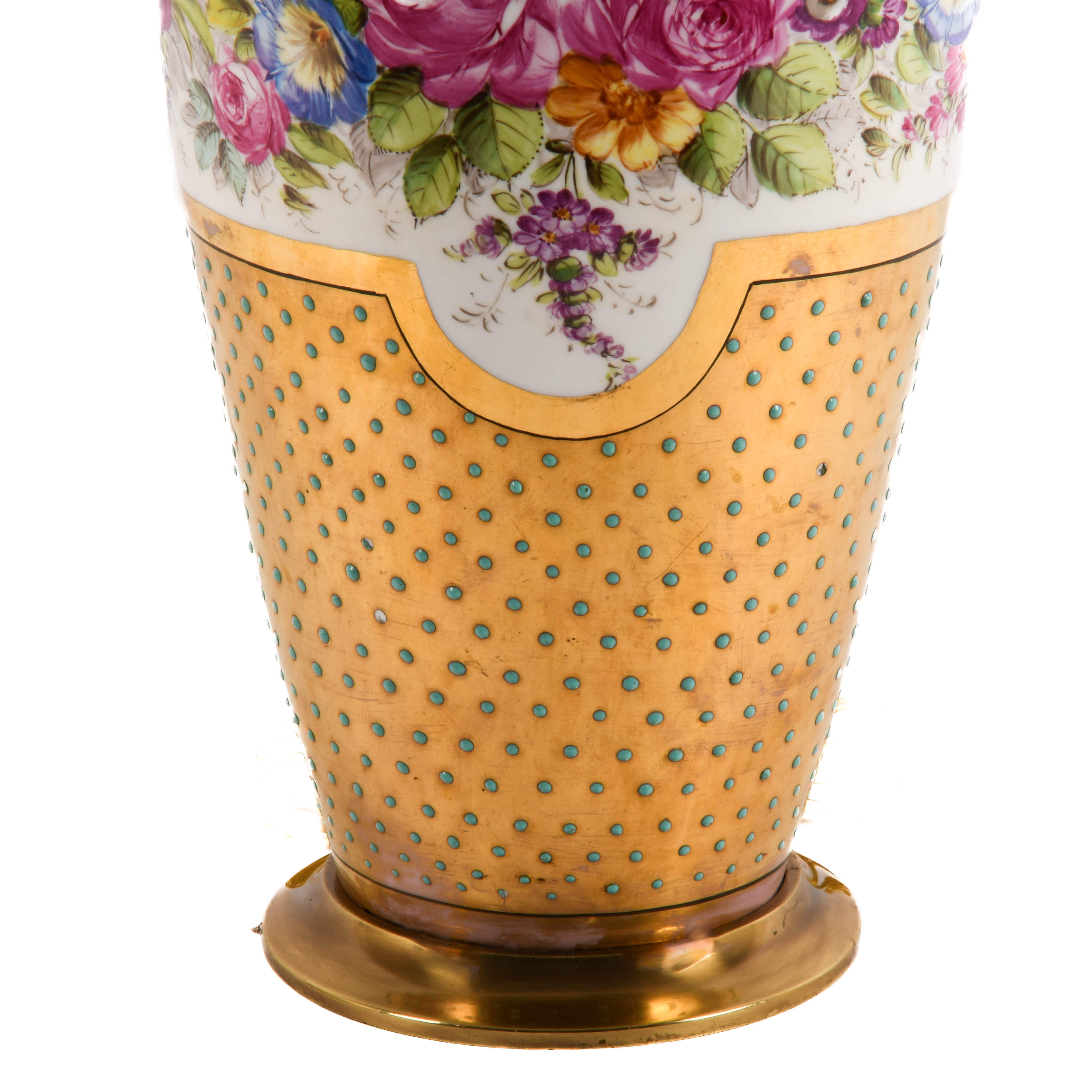 Dresden Hand-Painted Floral Lamp-5