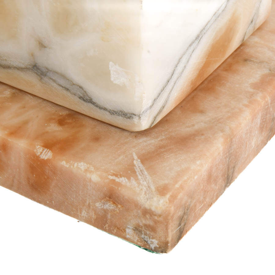 Alabaster Marble Table Lamp with Tassel Shade-2