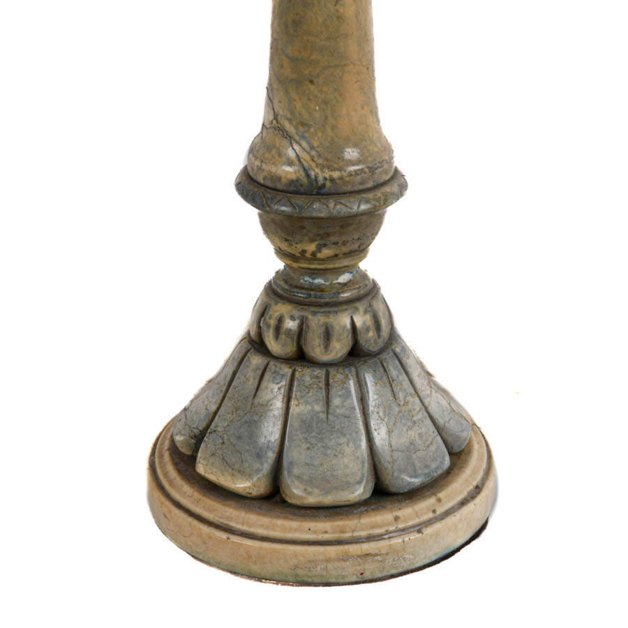 Pair of Carved Alabaster Table Lamps-4