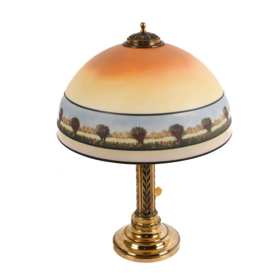 Antique Hand Painted Pittsburgh School Handel Table Lamp-4