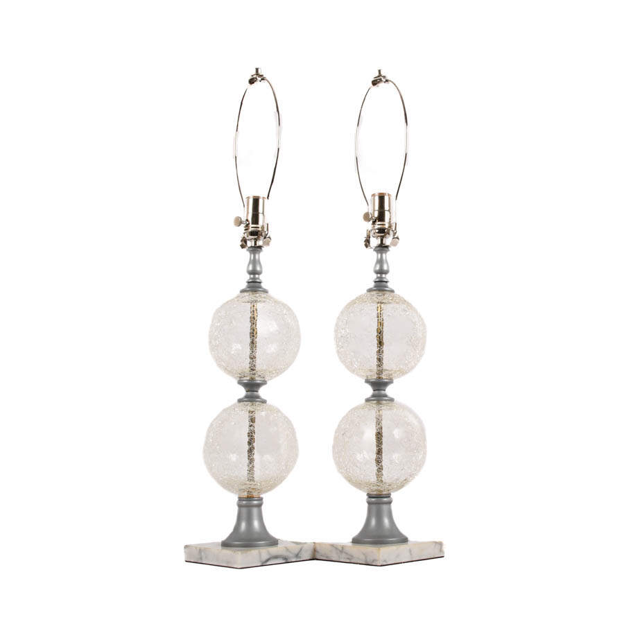 Pair of Art Deco-Style Crackle Glass Lamps-4