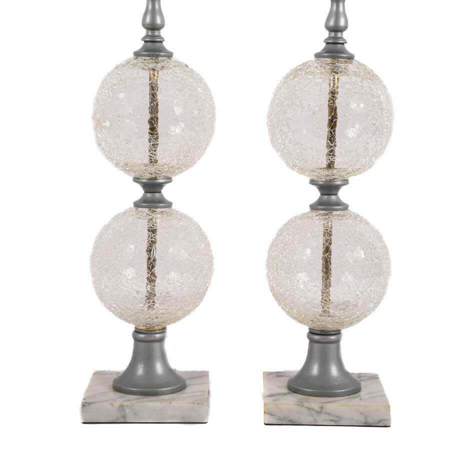 Pair of Art Deco-Style Crackle Glass Lamps-3