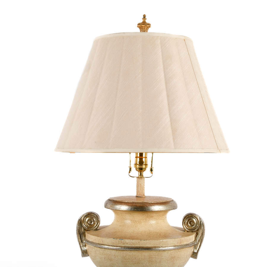 Hollywood Regency-Style Urn Column Table Lamp-3