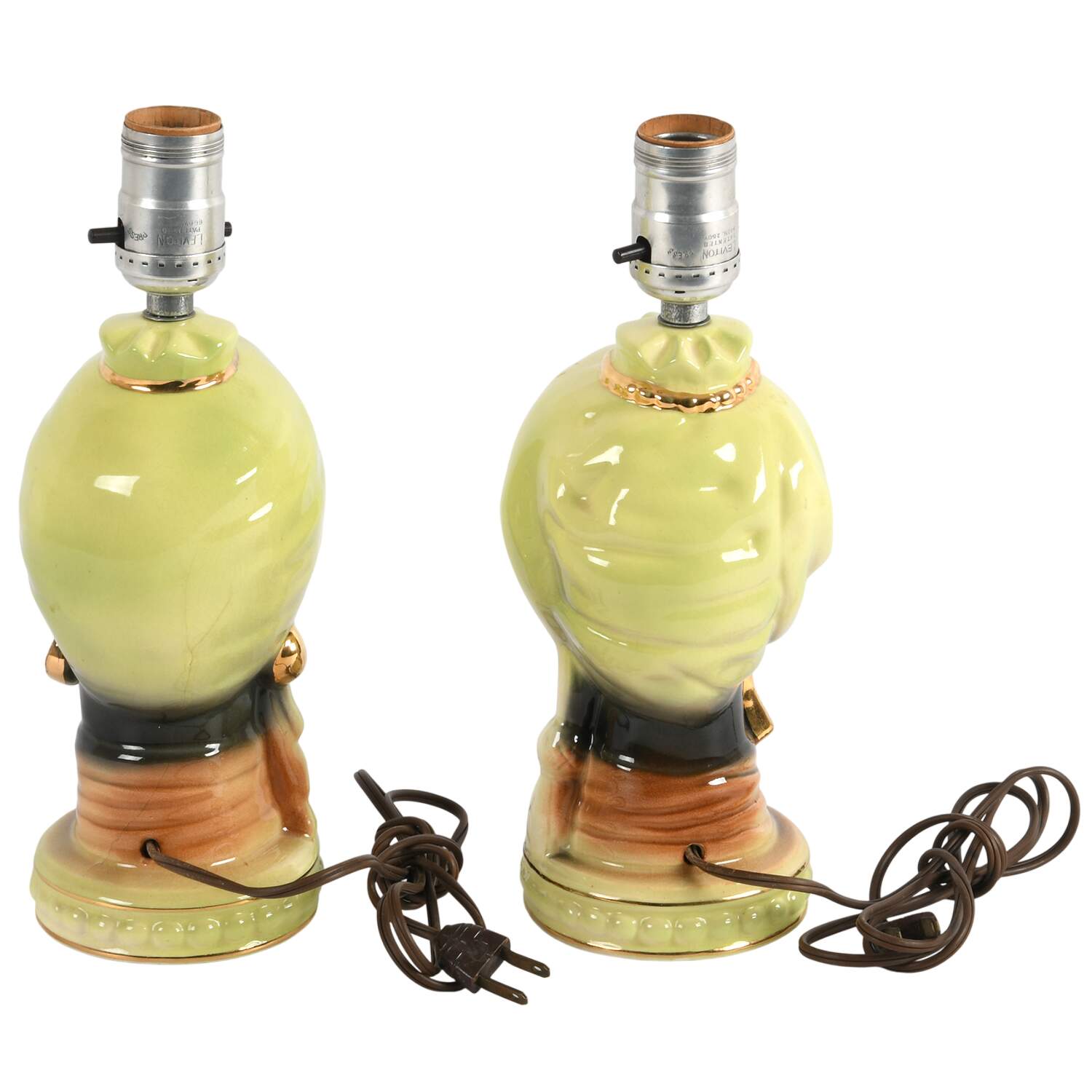 Pair of Mid-Century Modern Nubian Table Lamps-2