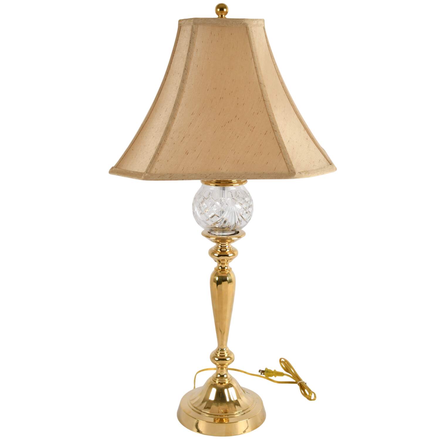 Crystal and Brass Table Lamp-1