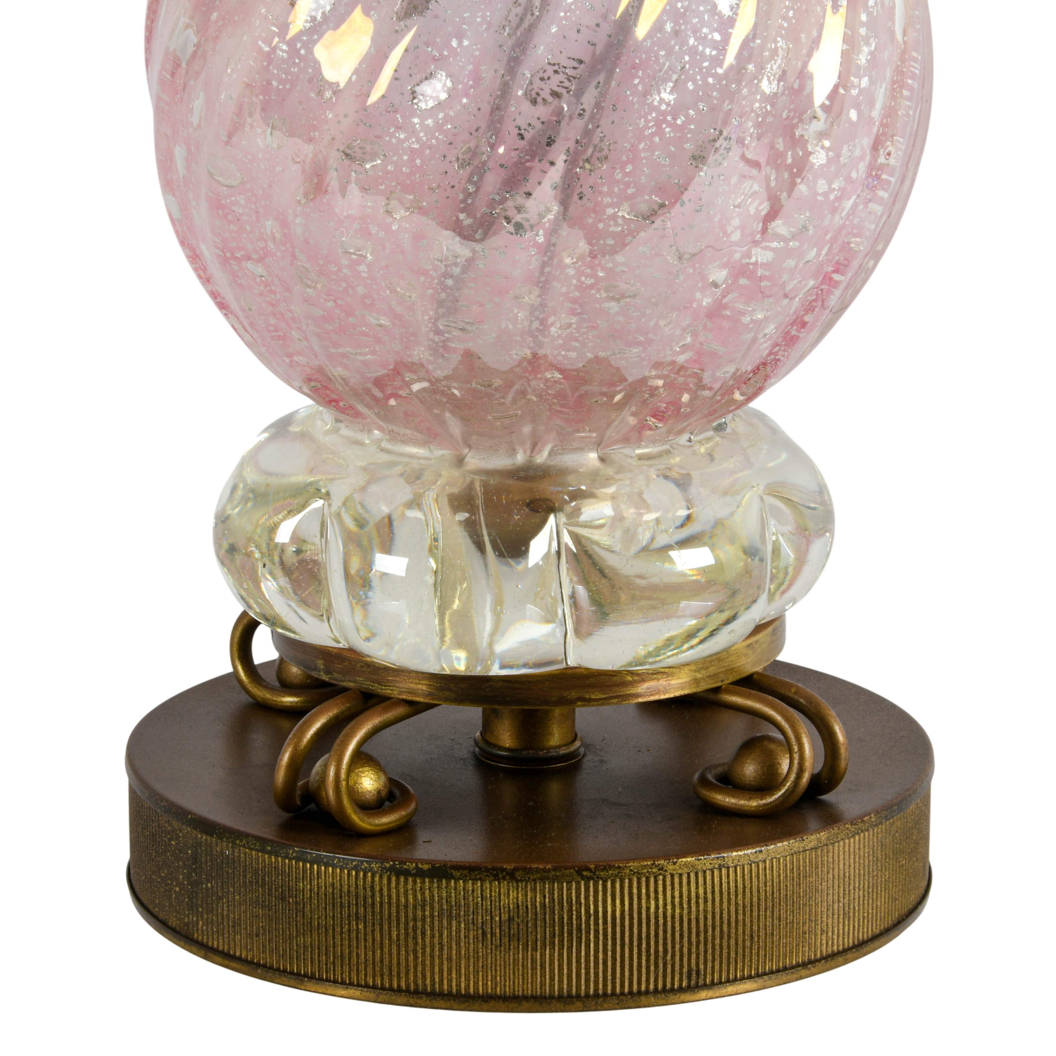 Italian Pink Venetian Glass Table Lamp-4