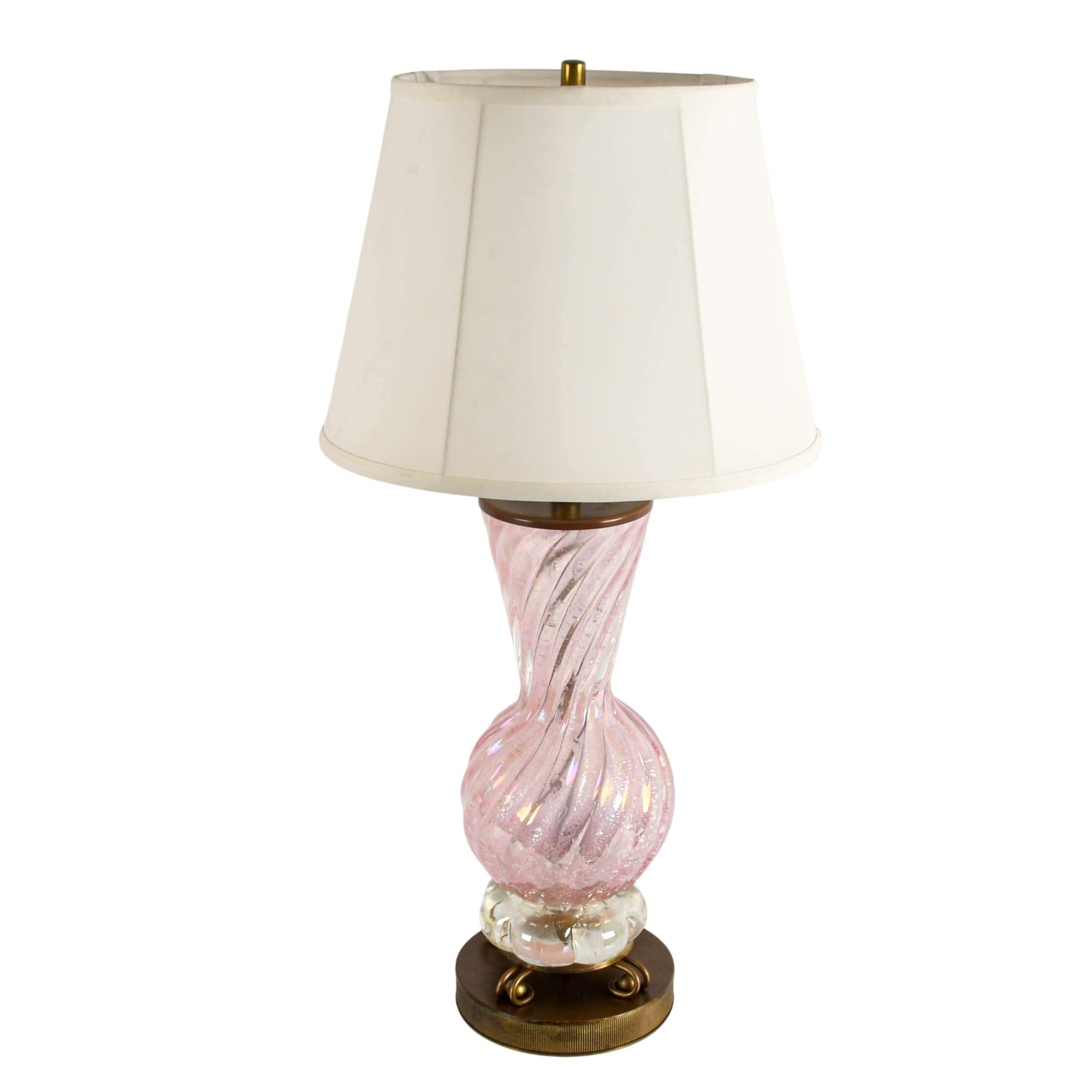 Italian Pink Venetian Glass Table Lamp-3