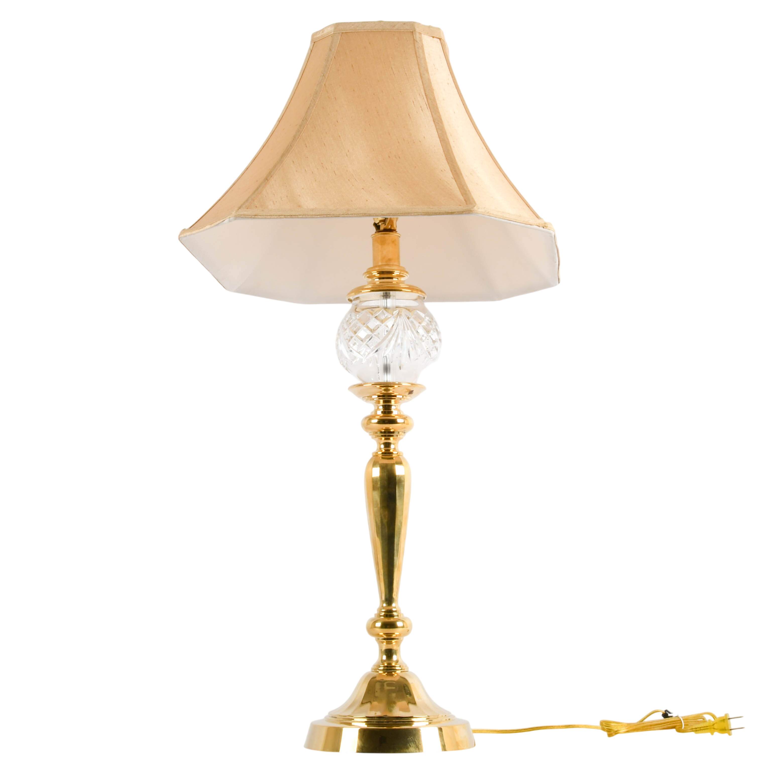 Crystal and Brass Table Lamp-4