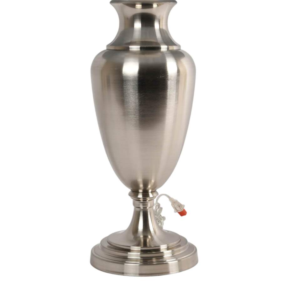 Brushed Steel Transitional Table Lamp with Shade-4