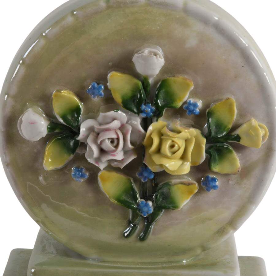 1930s Czech Lustreware Floral Porcelain Boudoir Lamp-4