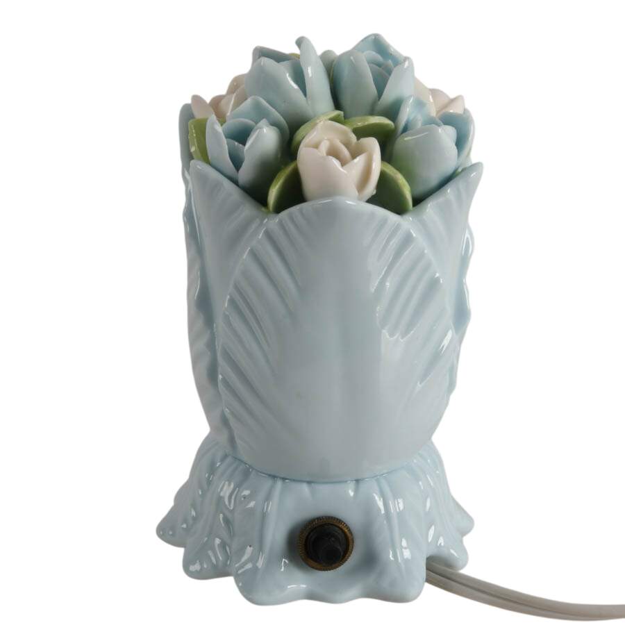 Vintage Porcelain Bouquet of Flowers Boudoir Night Light-4