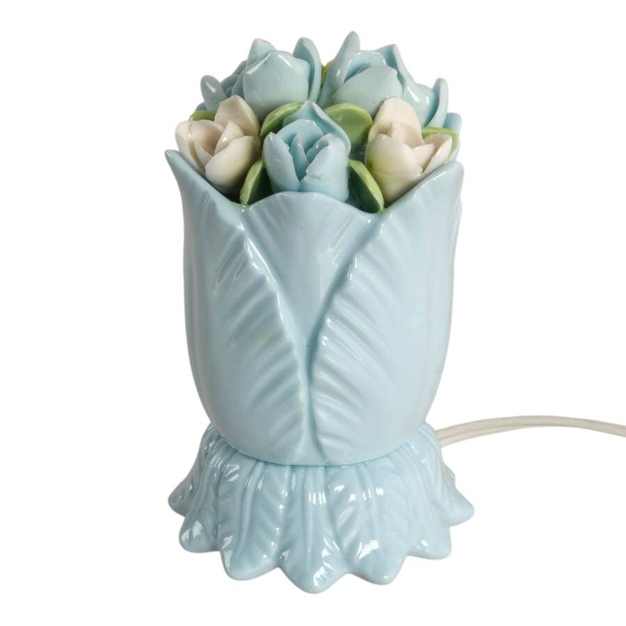 Vintage Porcelain Bouquet of Flowers Boudoir Night Light-1