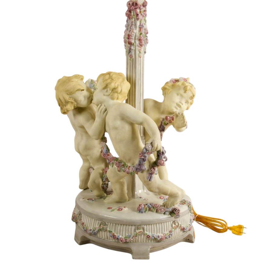Antique Rudolf Podany by Schauer Vienna Garden Putti Lamp-4