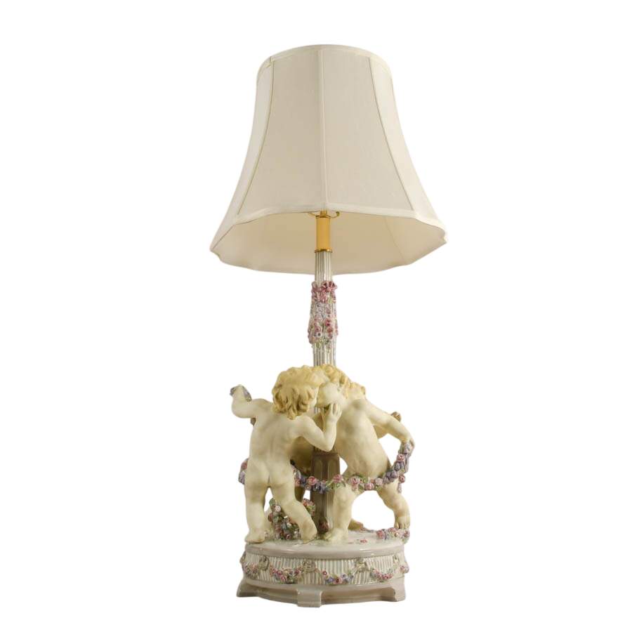 Antique Rudolf Podany by Schauer Vienna Garden Putti Lamp-3