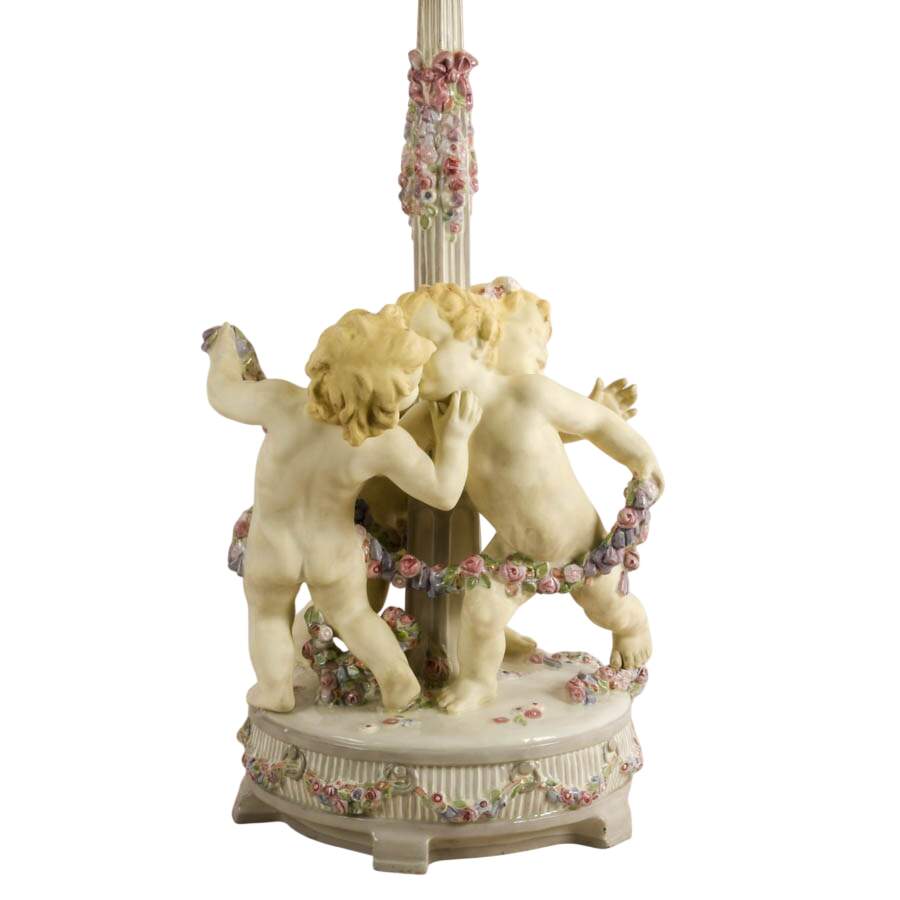 Antique Rudolf Podany by Schauer Vienna Garden Putti Lamp-2