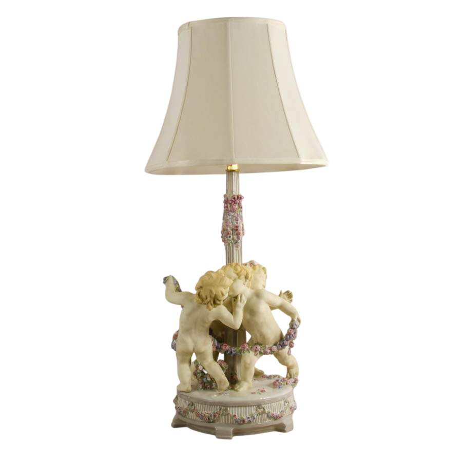 Antique Rudolf Podany by Schauer Vienna Garden Putti Lamp-1
