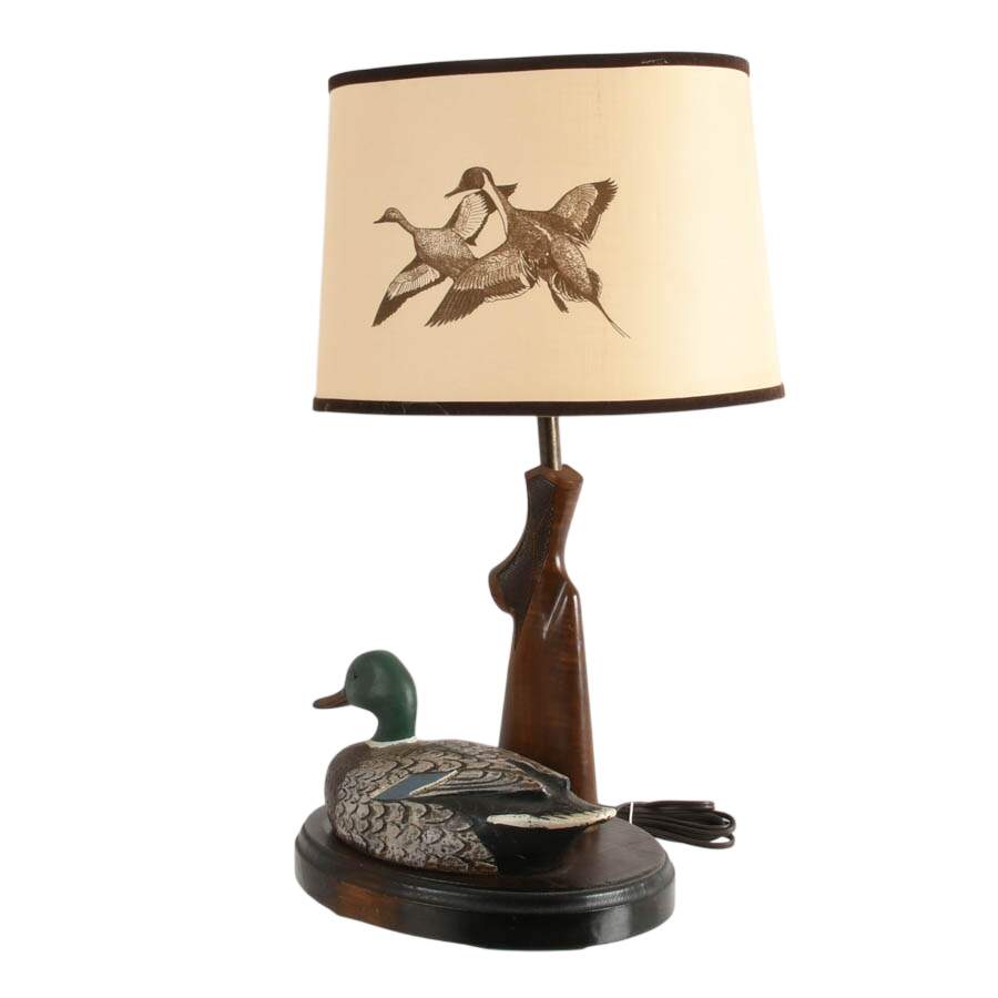 Mid-Century Duck Hunting Table Lamp-2