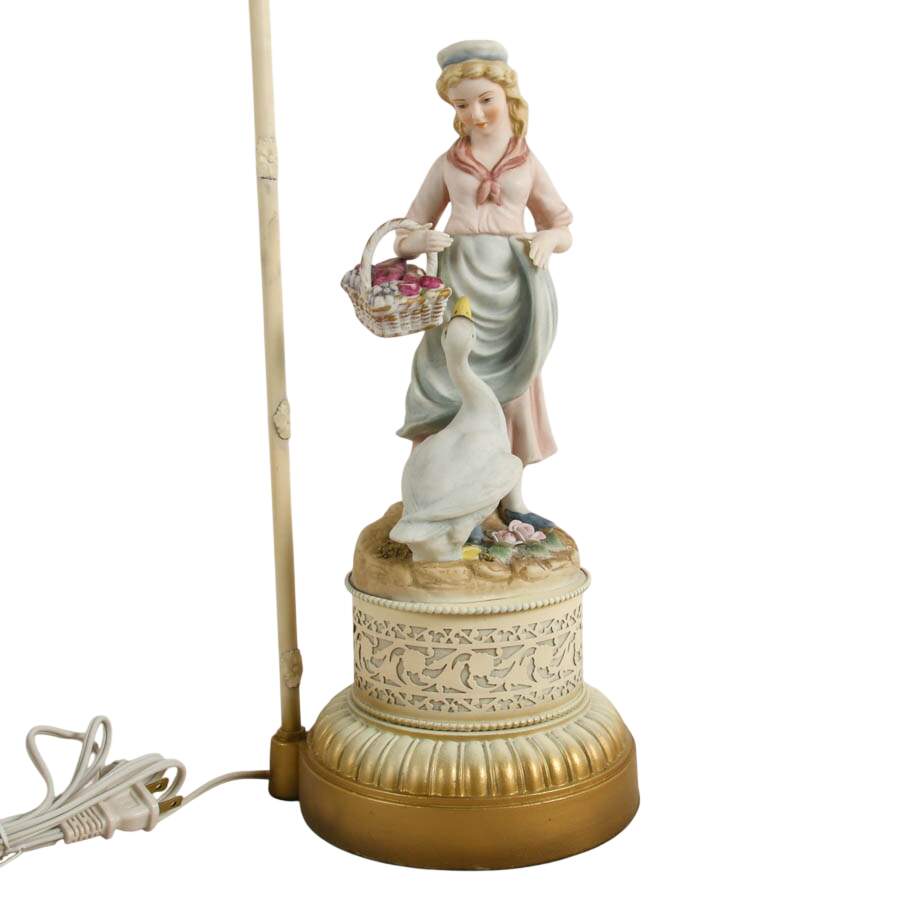 Pair of Andrea by Sadek Bisque Figural Table Lamps-4