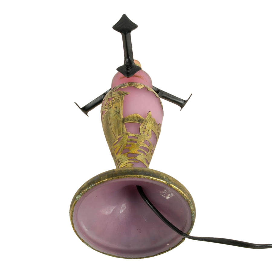 Art Nouveau-Style Cameo Glass Table Lamp-4