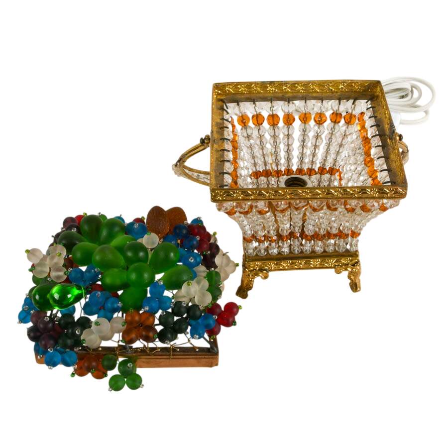 Czech Glass Fruit Basket Table Lamp-4