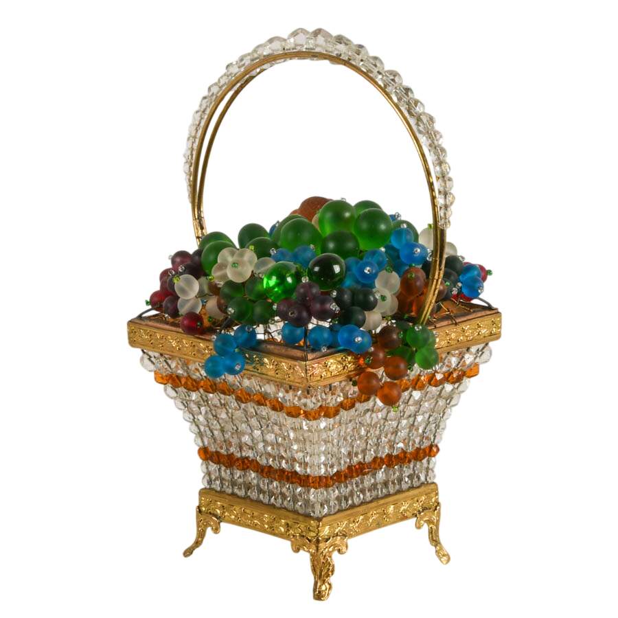 Czech Glass Fruit Basket Table Lamp-2