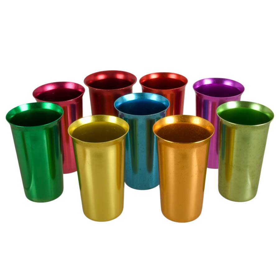 Ten-Piece Mid-Century Modern Aluminum Color Craft Pitcher and Cup Set-4