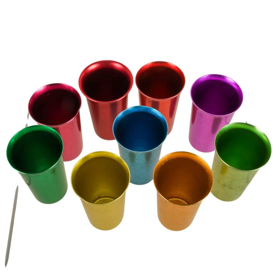 Ten-Piece Mid-Century Modern Aluminum Color Craft Pitcher and Cup Set-3