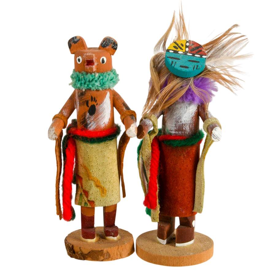 Four Miniature Hand-Carved Kachina Dolls-2