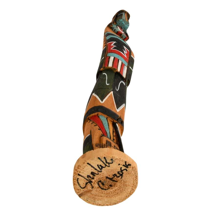 Hand-Carved Signed C. Tsosie "Shalako" Wooden Kachina Doll-8